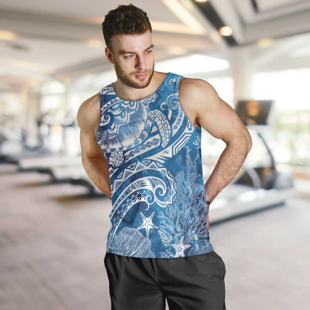 World Ocean Day Polynesian Pattern Men Tank Top Crystal Waves