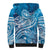 World Ocean Day Polynesian Pattern Sherpa Hoodie Crystal Waves