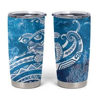 World Ocean Day Polynesian Pattern Tumbler Cup Crystal Waves