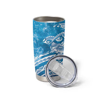 World Ocean Day Polynesian Pattern Tumbler Cup Crystal Waves