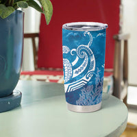 World Ocean Day Polynesian Pattern Tumbler Cup Crystal Waves