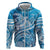 World Ocean Day Polynesian Pattern Zip Hoodie Crystal Waves