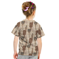 Aloha Hawaii Vintage Kahili Pa'a Lima Kid T Shirt Palaka Print Cozy Beige
