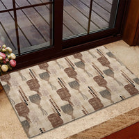 Aloha Hawaii Vintage Kahili Pa'a Lima Rubber Doormat Palaka Print Cozy Beige