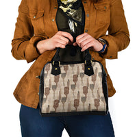 Aloha Hawaii Vintage Kahili Pa'a Lima Shoulder Handbag Palaka Print Cozy Beige