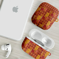 Aloha Hawaii Vintage Kahili Pa'a Lima AirPods Case Palaka Print Hilo Royal Red-Yellow