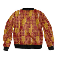 Aloha Hawaii Vintage Kahili Pa'a Lima Bomber Jacket Palaka Print Hilo Royal Red-Yellow