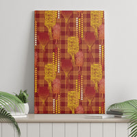 Aloha Hawaii Vintage Kahili Pa'a Lima Canvas Wall Art Palaka Print Hilo Royal Red-Yellow