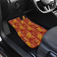 Aloha Hawaii Vintage Kahili Pa'a Lima Car Mats Palaka Print Hilo Royal Red-Yellow