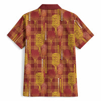 Aloha Hawaii Vintage Kahili Pa'a Lima Hawaiian Shirt Palaka Print Hilo Royal Red-Yellow
