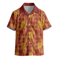 Aloha Hawaii Vintage Kahili Pa'a Lima Kid Hawaiian Shirt Palaka Print Hilo Royal Red-Yellow