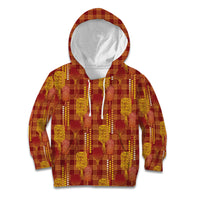 Aloha Hawaii Vintage Kahili Pa'a Lima Kid Hoodie Palaka Print Hilo Royal Red-Yellow