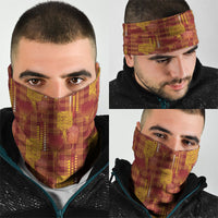 Aloha Hawaii Vintage Kahili Pa'a Lima Neck Gaiter Palaka Print Hilo Royal Red-Yellow