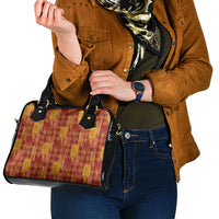 Aloha Hawaii Vintage Kahili Pa'a Lima Shoulder Handbag Palaka Print Hilo Royal Red-Yellow
