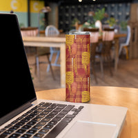 Aloha Hawaii Vintage Kahili Pa'a Lima Skinny Tumbler Palaka Print Hilo Royal Red-Yellow