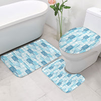 Aloha Hawaii Vintage Kahili Pa'a Lima Bathroom Set Palaka Print Oceanic Turquoise