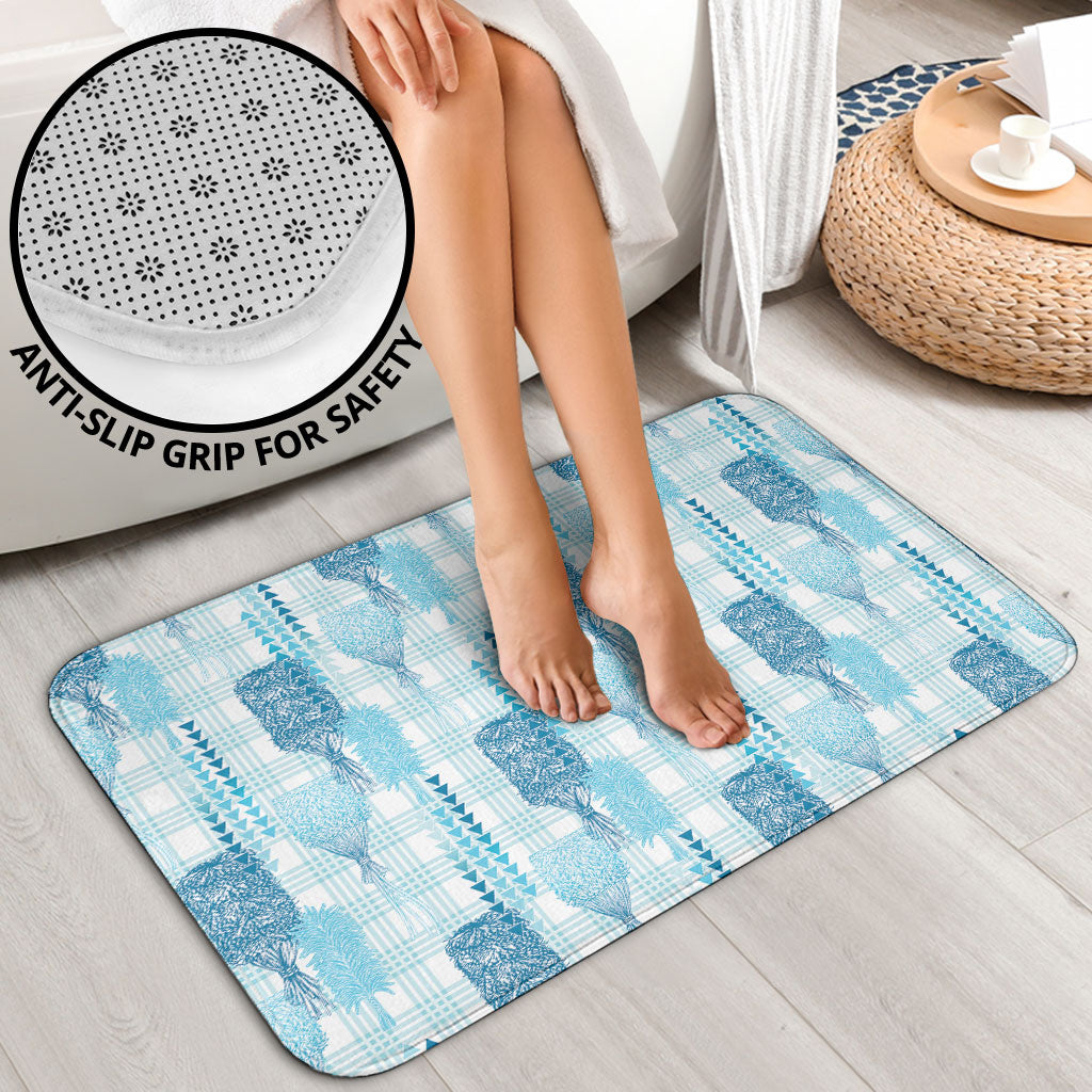 Aloha Hawaii Vintage Kahili Pa'a Lima Bathroom Set Palaka Print Oceanic Turquoise
