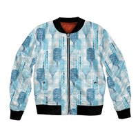 Aloha Hawaii Vintage Kahili Pa'a Lima Bomber Jacket Palaka Print Oceanic Turquoise