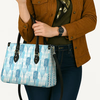 Aloha Hawaii Vintage Kahili Pa'a Lima Leather Bag Palaka Print Oceanic Turquoise