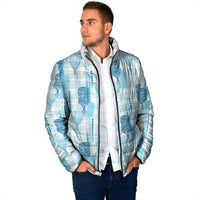 Aloha Hawaii Vintage Kahili Pa'a Lima Padded Jacket Palaka Print Oceanic Turquoise