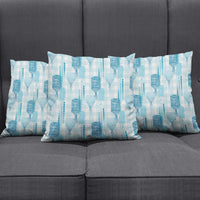 Aloha Hawaii Vintage Kahili Pa'a Lima Pillow Cover Palaka Print Oceanic Turquoise