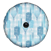 Aloha Hawaii Vintage Kahili Pa'a Lima Spare Tire Cover Palaka Print Oceanic Turquoise