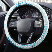 Aloha Hawaii Vintage Kahili Pa'a Lima Steering Wheel Cover Palaka Print Oceanic Turquoise