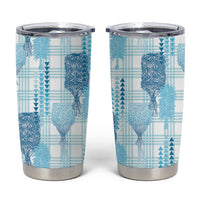 Aloha Hawaii Vintage Kahili Pa'a Lima Tumbler Cup Palaka Print Oceanic Turquoise