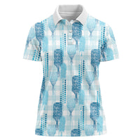 Aloha Hawaii Vintage Kahili Pa'a Lima Women Polo Shirt Palaka Print Oceanic Turquoise
