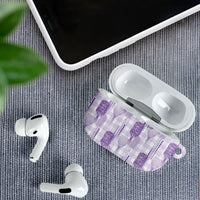 Aloha Hawaii Vintage Kahili Pa'a Lima AirPods Case Palaka Print Pastel Lavender