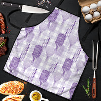 Aloha Hawaii Vintage Kahili Pa'a Lima Apron Palaka Print Pastel Lavender