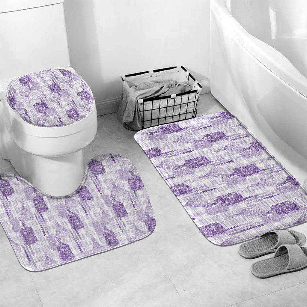Aloha Hawaii Vintage Kahili Pa'a Lima Bathroom Set Palaka Print Pastel Lavender