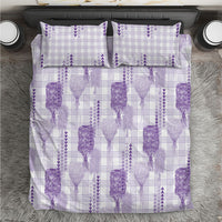 Aloha Hawaii Vintage Kahili Pa'a Lima Bedding Set Palaka Print Pastel Lavender