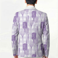 Aloha Hawaii Vintage Kahili Pa'a Lima Blazer Palaka Print Pastel Lavender