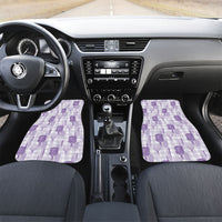 Aloha Hawaii Vintage Kahili Pa'a Lima Car Mats Palaka Print Pastel Lavender