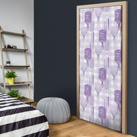 Aloha Hawaii Vintage Kahili Pa'a Lima Door Cover Palaka Print Pastel Lavender