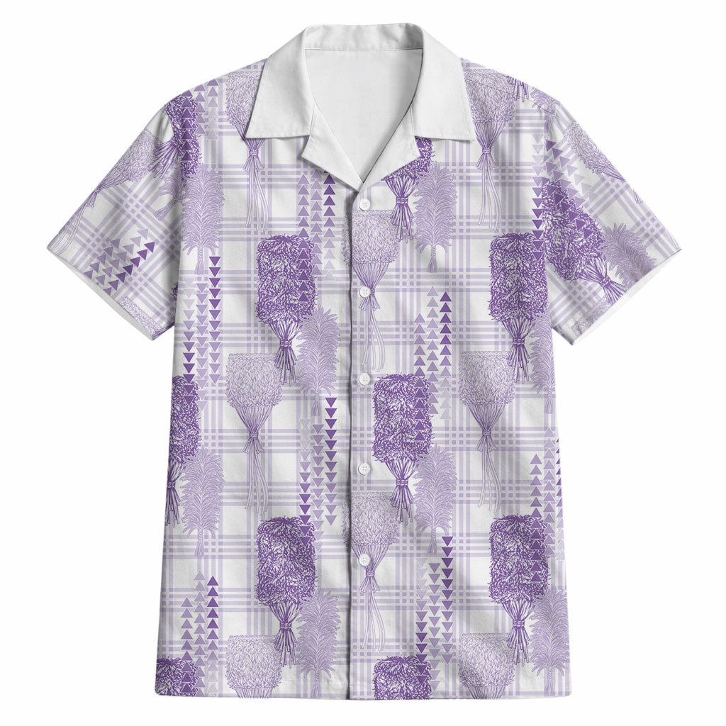 Aloha Hawaii Vintage Kahili Pa'a Lima Hawaiian Shirt Palaka Print Pastel Lavender LT7 Lavender - Polynesian Pride