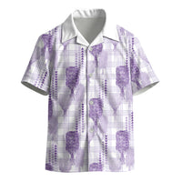 Aloha Hawaii Vintage Kahili Pa'a Lima Kid Hawaiian Shirt Palaka Print Pastel Lavender