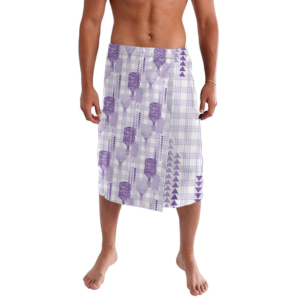 Aloha Hawaii Vintage Kahili Pa'a Lima Lavalava Palaka Print Pastel Lavender LT7 Lavender - Polynesian Pride
