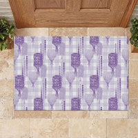 Aloha Hawaii Vintage Kahili Pa'a Lima Rubber Doormat Palaka Print Pastel Lavender