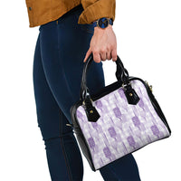 Aloha Hawaii Vintage Kahili Pa'a Lima Shoulder Handbag Palaka Print Pastel Lavender