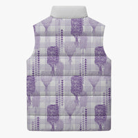 Aloha Hawaii Vintage Kahili Pa'a Lima Sleeveless Puffer Jacket Palaka Print Pastel Lavender
