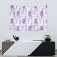 Aloha Hawaii Vintage Kahili Pa'a Lima Tapestry Palaka Print Pastel Lavender
