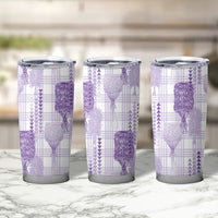 Aloha Hawaii Vintage Kahili Pa'a Lima Tumbler Cup Palaka Print Pastel Lavender