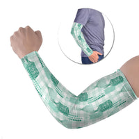 Aloha Hawaii Vintage Kahili Pa'a Lima Arm Sleeves Palaka Print Mossy Teal