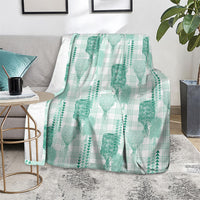 Aloha Hawaii Vintage Kahili Pa'a Lima Blanket Palaka Print Mossy Teal