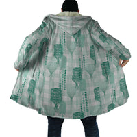 Aloha Hawaii Vintage Kahili Pa'a Lima Cloak Palaka Print Mossy Teal