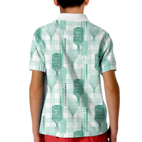 Aloha Hawaii Vintage Kahili Pa'a Lima Kid Polo Shirt Palaka Print Mossy Teal