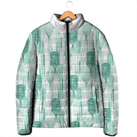 Aloha Hawaii Vintage Kahili Pa'a Lima Padded Jacket Palaka Print Mossy Teal