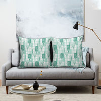 Aloha Hawaii Vintage Kahili Pa'a Lima Pillow Cover Palaka Print Mossy Teal